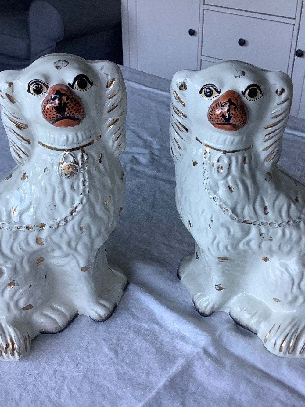 Ceramic Staffordshire Spaniel set